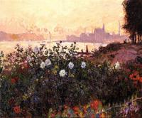 Monet, Claude Oscar - Argenteuil, Flowers by the Riverbank